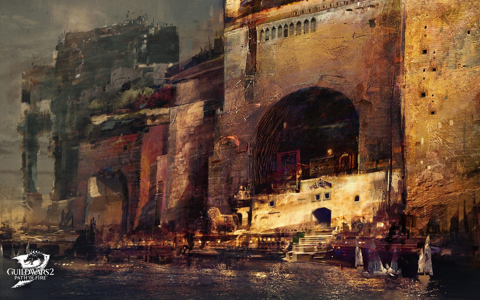 Guild Wars 2 Path of Fire 港口城市概念图
